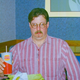 Don Turnbee composes himself moments after finishing his lunchtime Whaler, a processed fish-product sandwich distributed by Burger King.